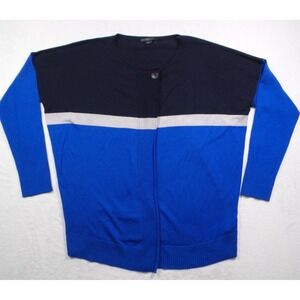 Pendleton Sweater Womens Size Large Blue Cardigan Single Button 100% Merino Wool